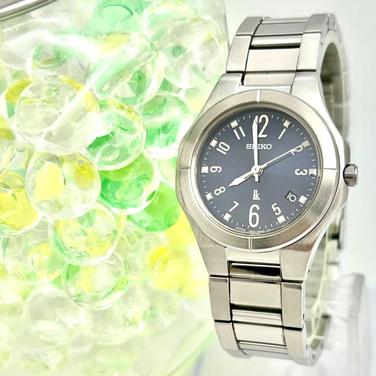 Used [Good Condition/New Battery] SEIKO lk Rukia Ladies Watch Date 7N82-0AX0 254315