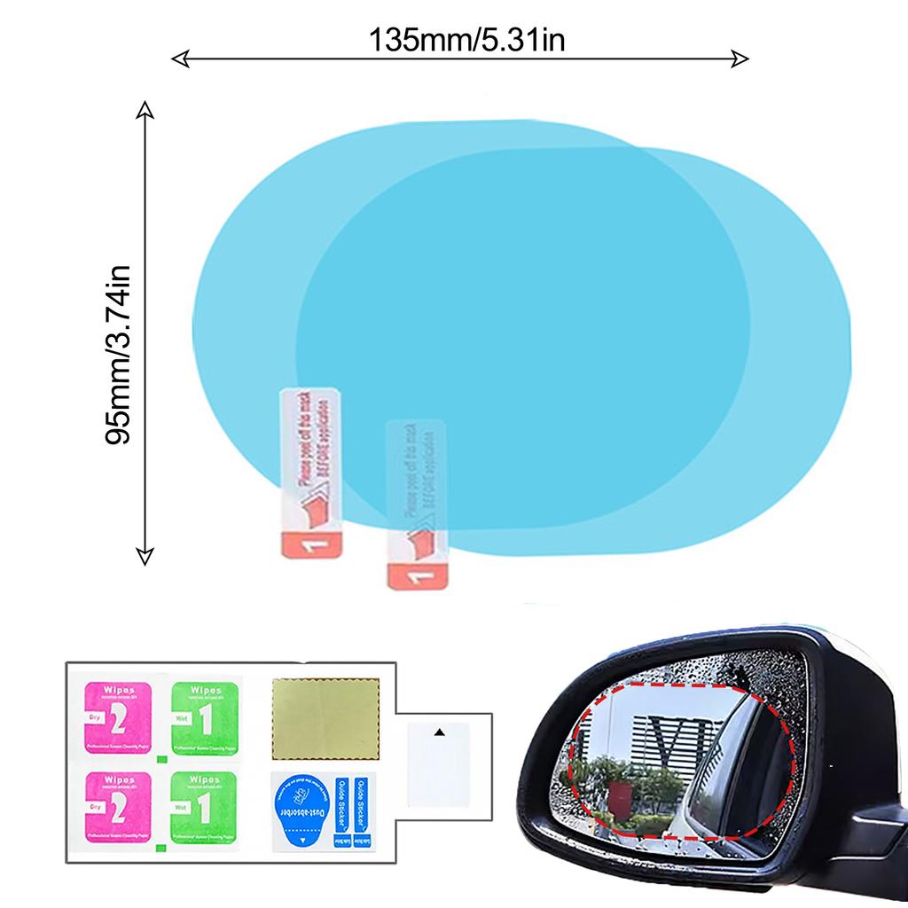 Car Side Rearview Mirror Sticker Rainproof Anti Fog Film Cover Clear Window Waterproof Bathroom Truck Hydrophobic SUV Rainy Day