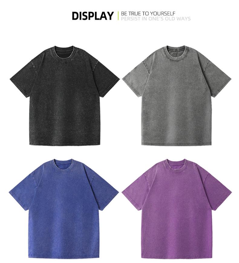 T-shirt Pesante in Cotone Lavato Vintage da 230g per Uomo e Donna - Taglia Europea, Versatile e Vestibilità Ampia