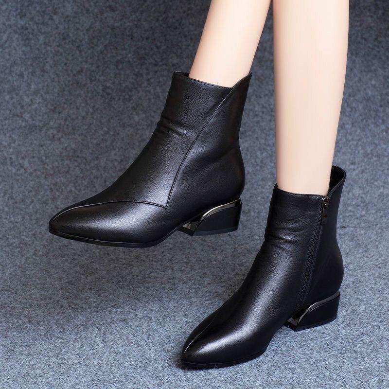 thick heel flat bottom soft bottom versatile boots women's spring and autumn new comfortable not tired feet thin boots