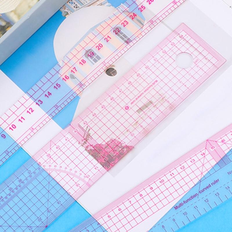 Plastic Sewing Ruler Set 9PCs Flexible Measuring Tools For Garment Designers