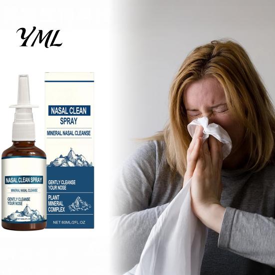 Portable Nasal Protection for Travel Natural Spray, 60ML Daily Cleanse And Care Mist Mineral Based Gentle Non-Medicated Spray Dry Air, Travel,