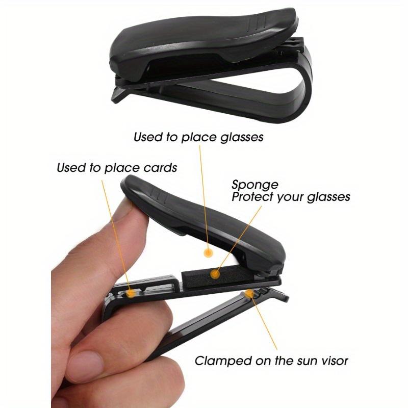 1pc Black Rotating Car Sun Visor Sunglasses Clip