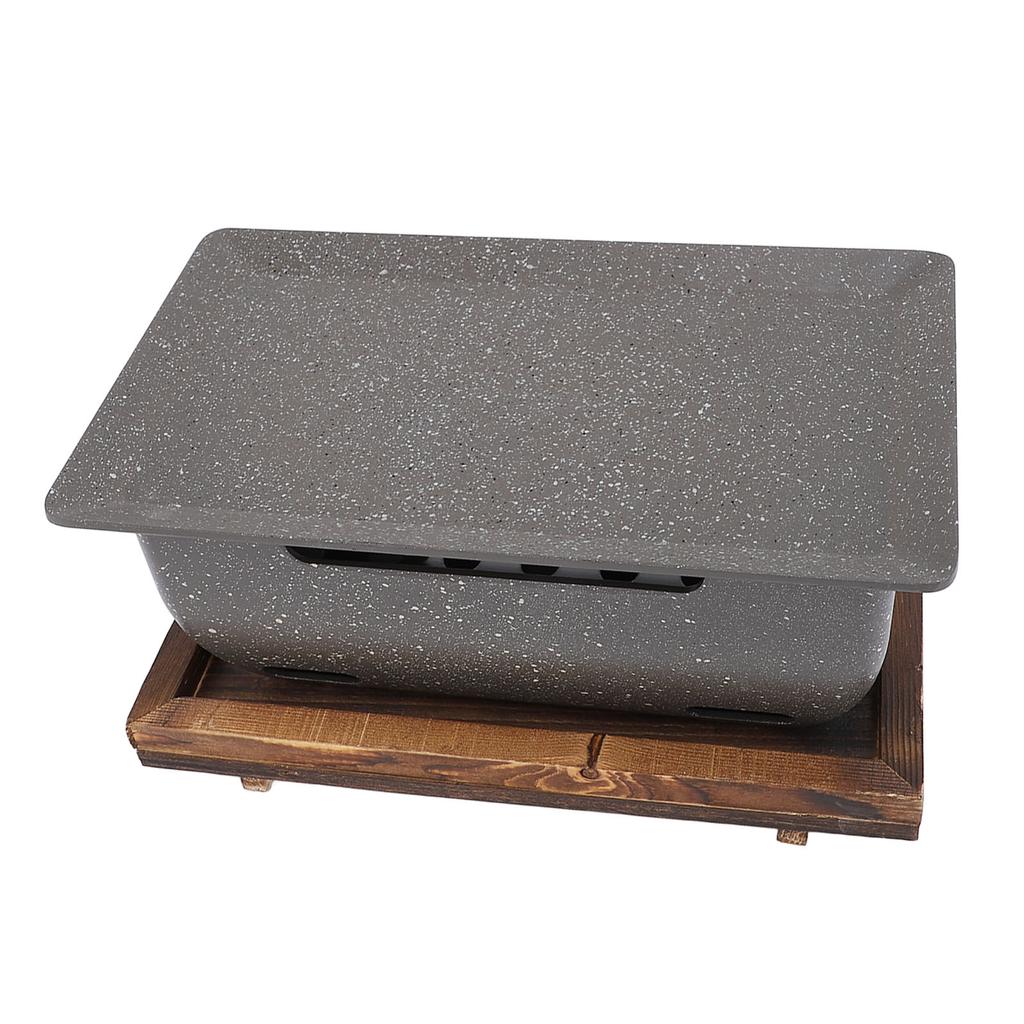 BBQ Cooking Stove Heat Resistant Wooden Insulation Support Hollow Air Intake Table Top Barbecue
