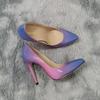Damen Pumps Mode Farbverlauf High Heels Klassische spitze Zehen Dünne Ferse Stilettos Schiff auf Jazz Dance Party Hochzeitsschuhe