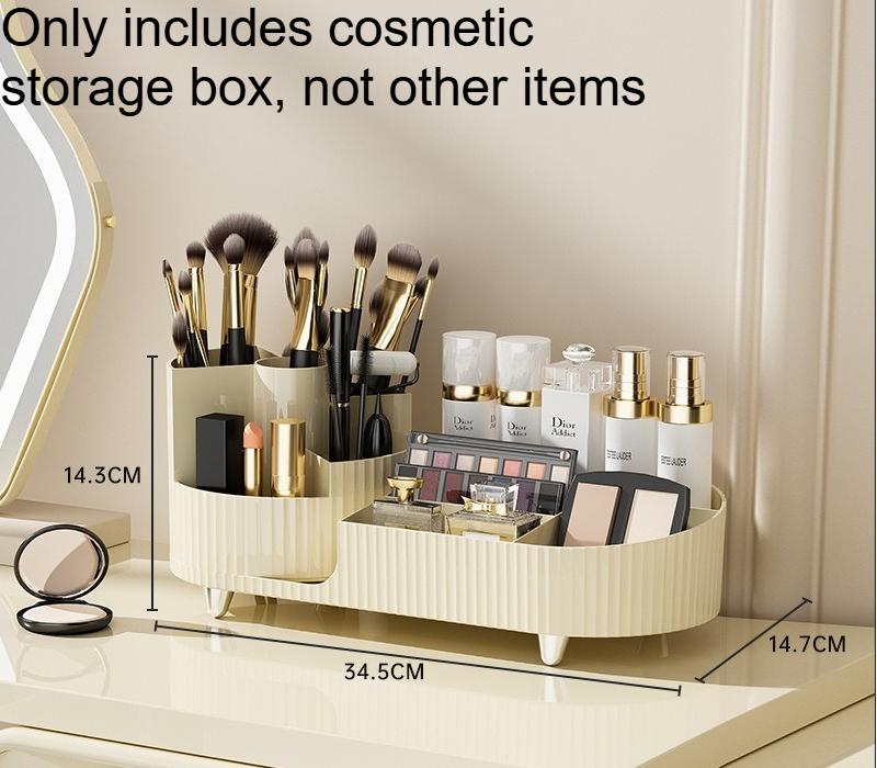 Creative Large Rotary Brush Holder Makeup Brush Lipstick Foam Tissue Makeup Box Large Capacity Cosmetics Finishing Storage Box