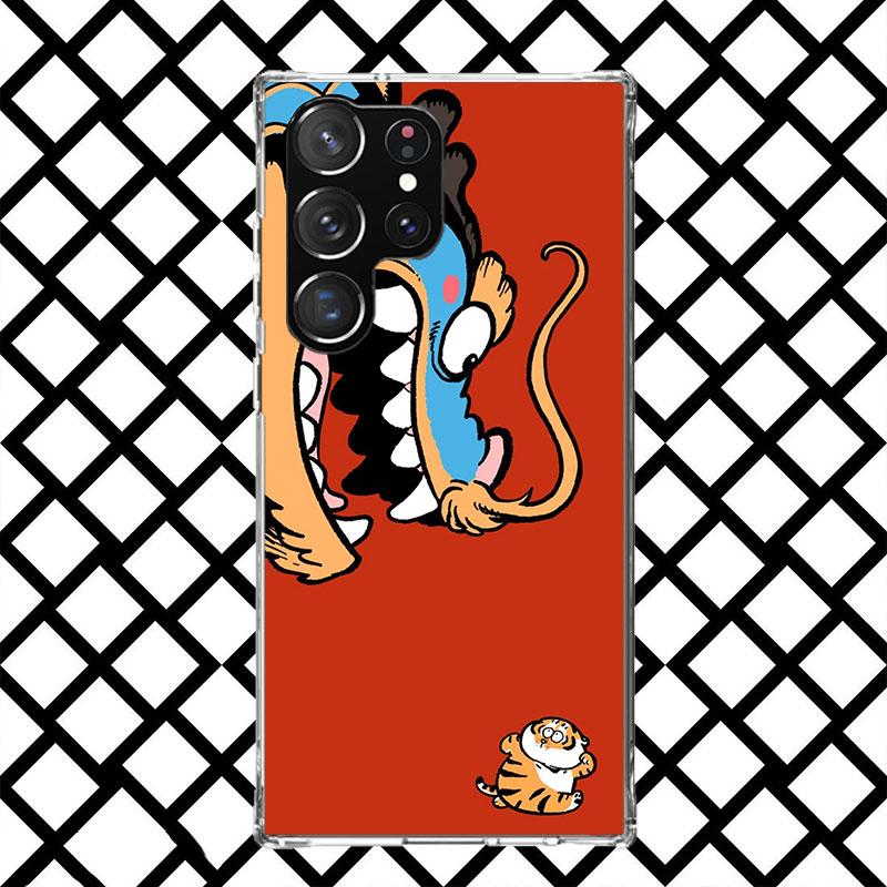 

Cartoon Fat Tiger Phone Case for Samsung Galaxy S26 S25 Edge S24 S23 Ultra S22 Plus S21 FE S20 + Soft Cover Print Fundas Galaxy Samsung S24 Plus