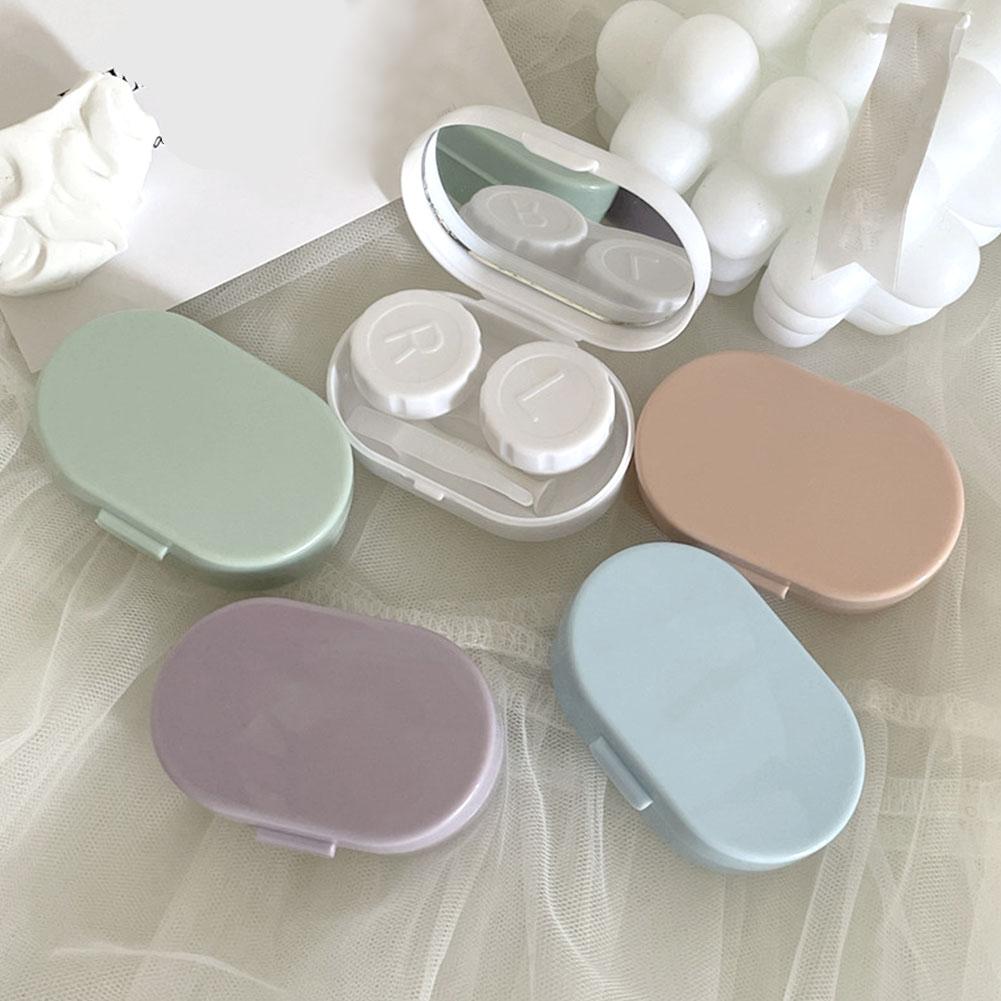 

Женский держатель для хранения, контейнер для ухода за глазами с зеркалом, мини-контактная коробка, гладкие линзы для Trav Z8Q1