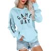 Women's Fashionable, Casual, Comfortable Round-neck, Hooded, Long-sleeved, Rugby-print Warm Sweater