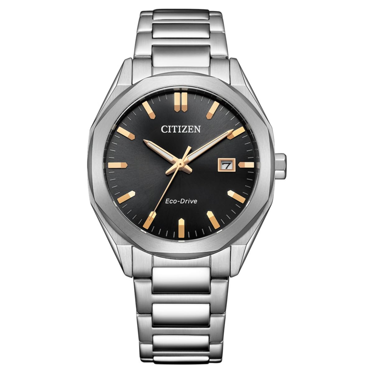 

Citizen Citizen Simple Silver BM7620-83E Men s Watch, Collection, Light-Powered Eco-Drive, Waterproof, Octagonal, Black, Design, чёрный