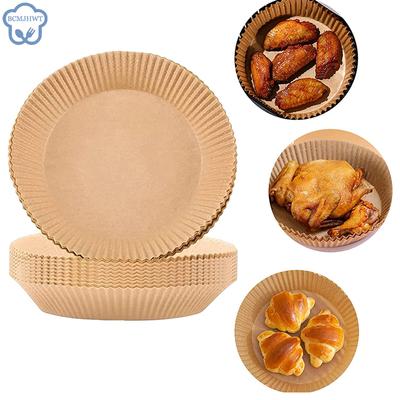 50pcs Air Fryer Disposable Paper Liner Non-stick Mat Steamer Round Paper Baking Mats Kitchen Airfryer Tools Baking Accessories