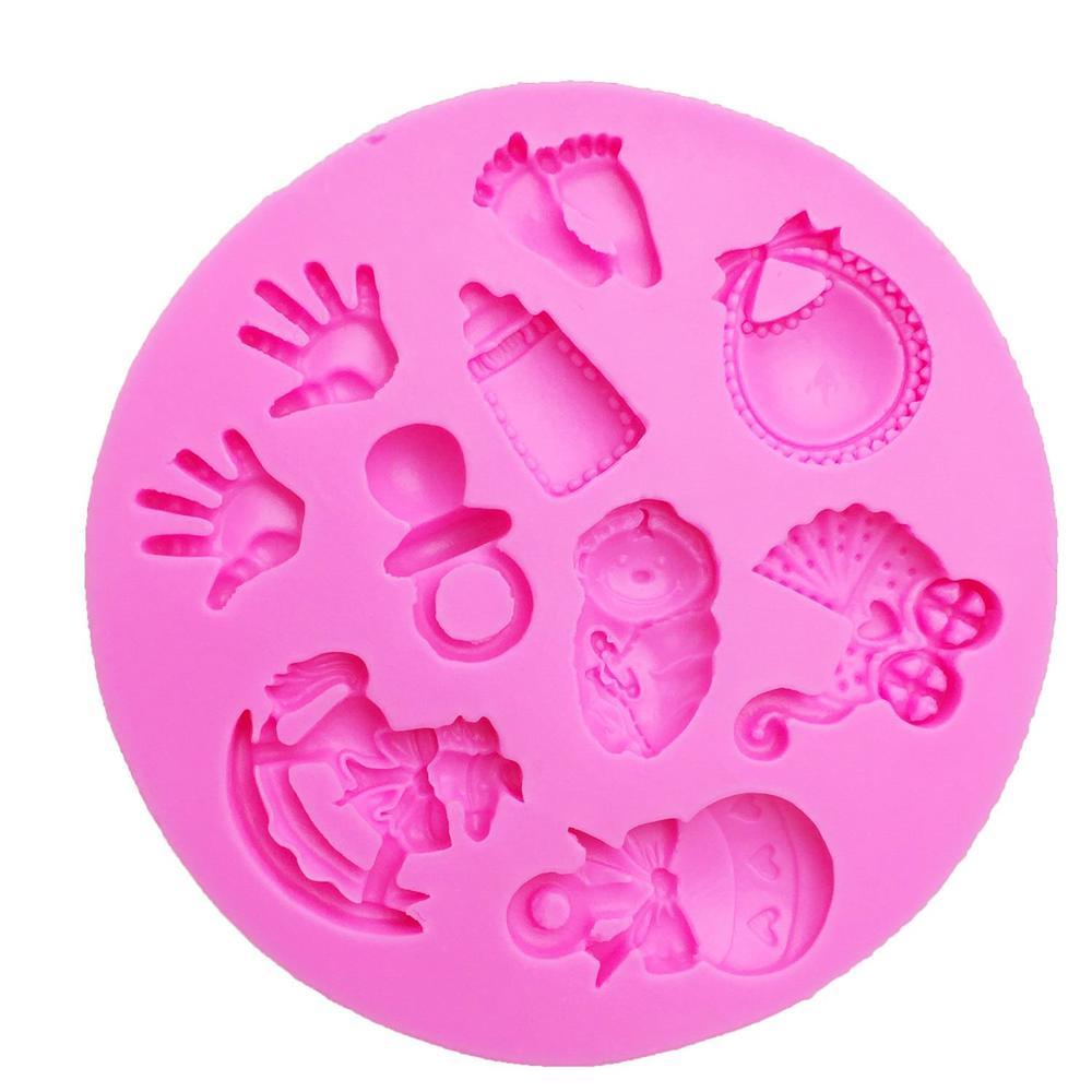 Silicone Mold Baby DIY Hand/ Trojan/Bottle/Foot/carriage Silicone Mold Cake Decoration Tools