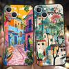 Abstract Flower House Phone Case For iPhone 17 16 15 11 12 14 13 Pro Max Mini XS XR 7 Plus 17E Shockproof Silicone Cover Fundas