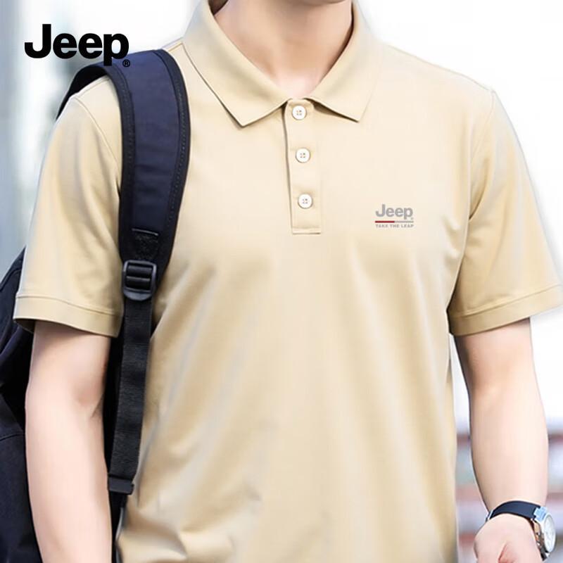 Jeep Мужская летняя рубашка-поло из смесовой шелковой ткани в стиле business casual XL