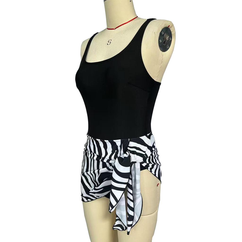 Spring and Summer Women's Sexy Bikini Slim Fit Dress Swimsuit with Printed European and American One-piece Swimsuit