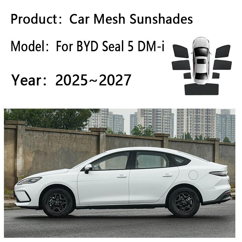 Car Mesh Sunshade For BYD Seal 5 DM-i 2025~2027 Windshield Privacy Curtains Heat Insulation Sunscreen Auti-UV Visors Accessories