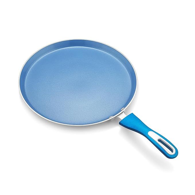 Blue Ceramic Non Stick Induction Dosa Tawa 28Cm