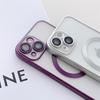 Electroplated Magnetic Transparent Phone Case for iPhone 17 with 12 Lens Film for 14 Pro