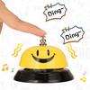 Chumia 6 Pcs Call Bell Desk Bell for Service 3 Inch Diameter Smile Face Service Bell for Desk School Bell with Metal Anti Rust Construction Front