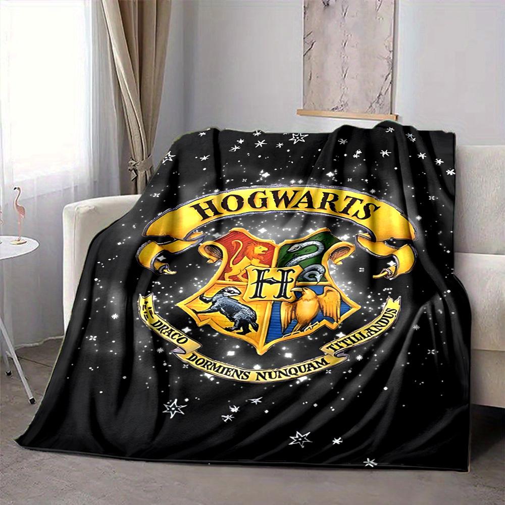 1pc Hogwarts Crest Blanket Lightweight Flannel Throw For Sofa, Bed, Travel, Camping, Livingroom, Office, Couch, Chair, And Bed