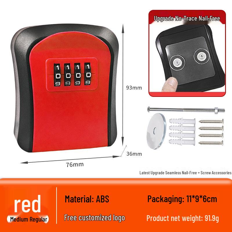 Wall-Mounted Anti-Theft Key Lock Box for Homes and Construction Sites