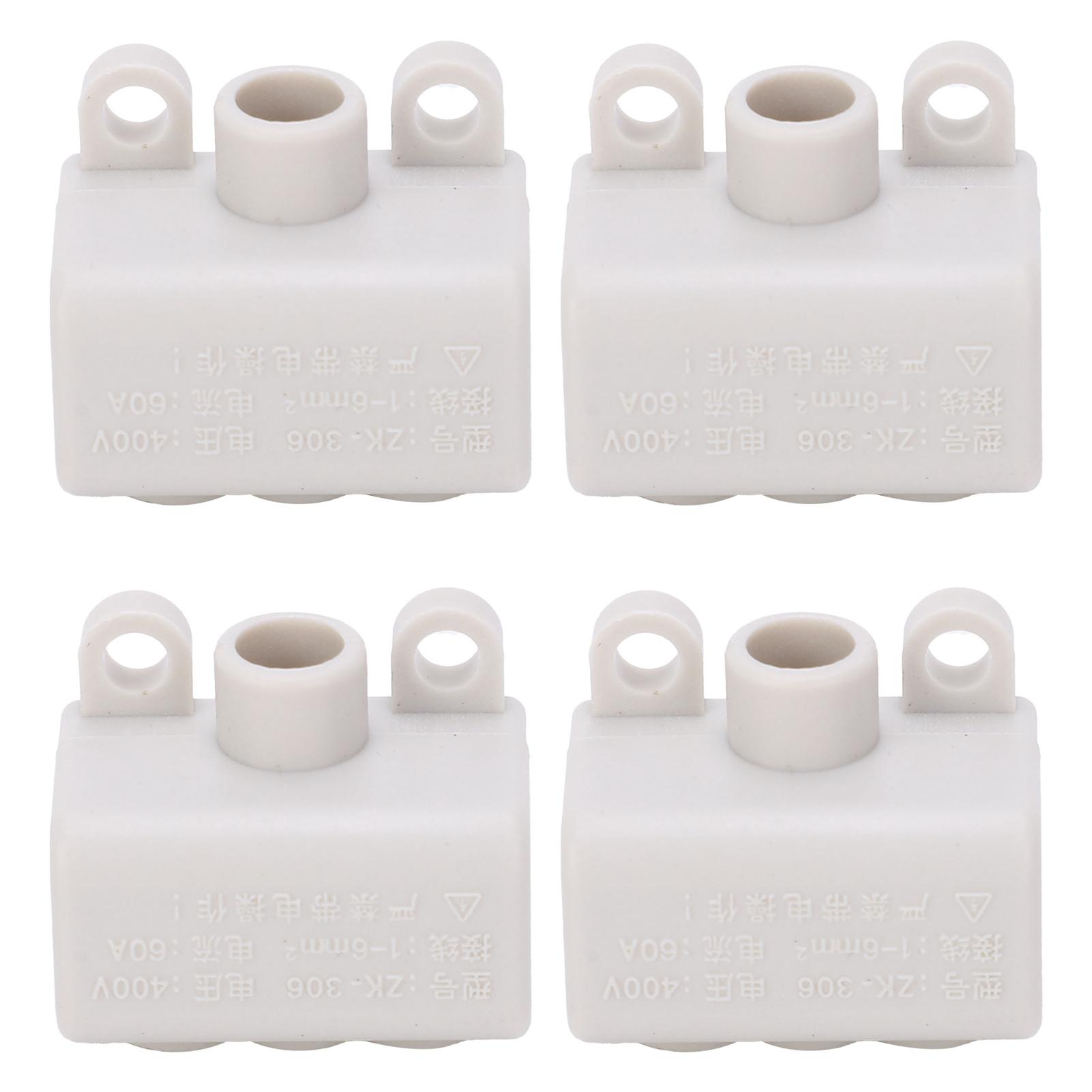 

4Pcs HighPower Main Splitter TShape Wiring Terminal Block Industrial Connector 400V 60A(1in