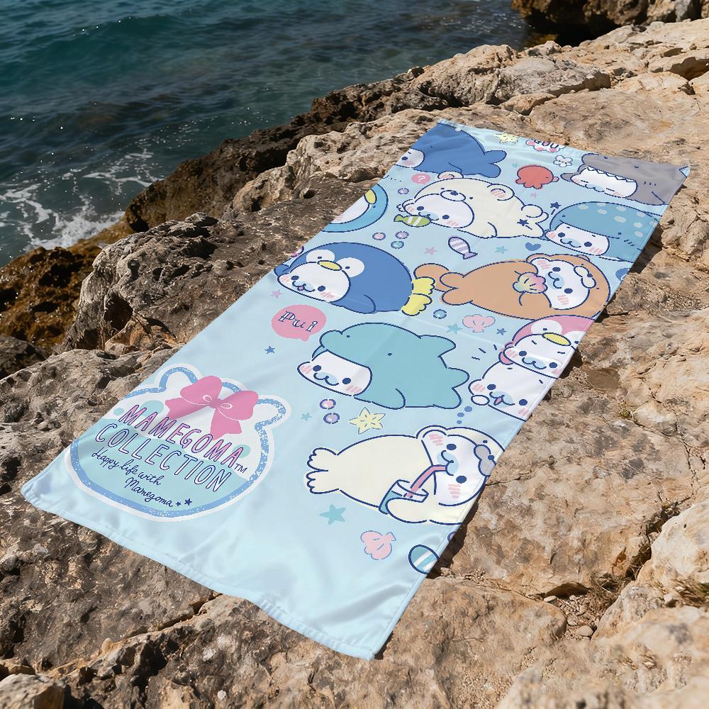 Kawaii Cartoon M-Mamegoma-a Towel Large Quick-Drying Microfiber soft Beach Towel for Travel Fitness Sauna Bathing Camping