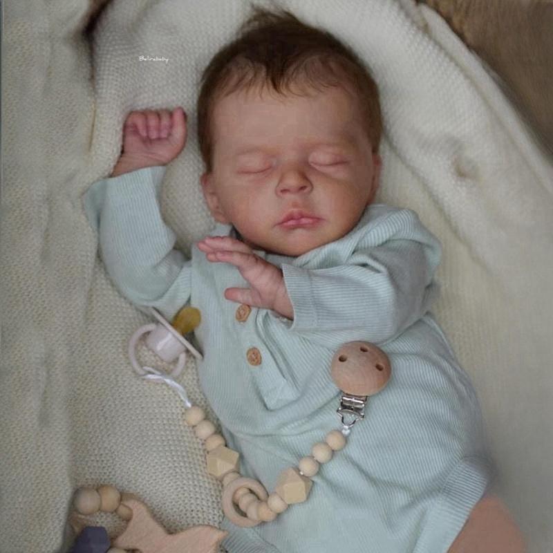 18-calowa lalka Alive Bebe Reborn Jude Soft Touch Cloth Body lalka dla noworodków słodkie śpiące lalki 3D malowane skóry symulacja dla dzieci prezenty urodzinowe