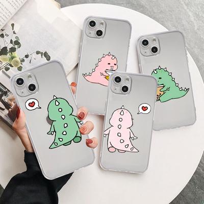 Little Dinosaur Cute Case For iPhone 14 11 12 Pro 13 Pro Max XR XS X 6s 7 8 Plus SE 2020 13 Mini Luxury Shockproof Clear Cover