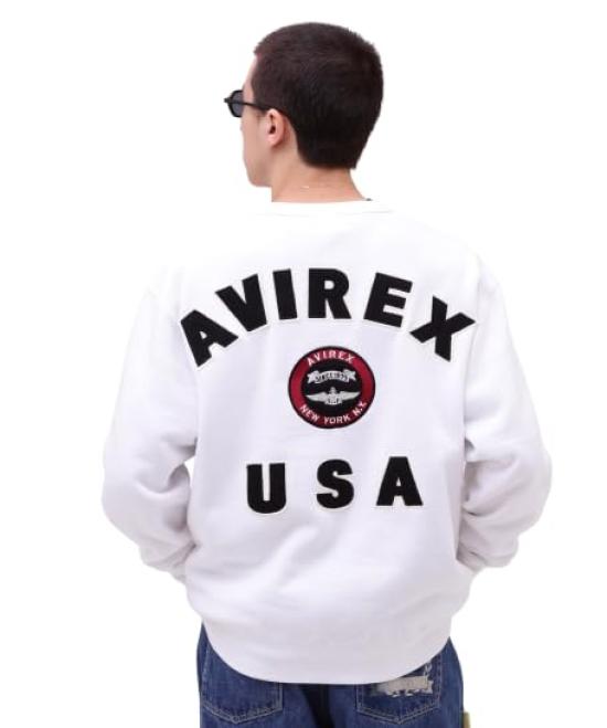 

AVIREX VARSITY LOGO CREW NECK SWEAT 783-3932007 men s 2XL white