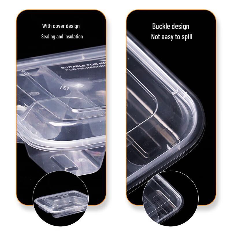 Disposable 5-Compartment Rectangular Meal Box
