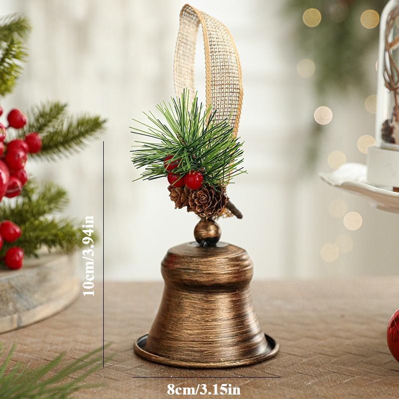 Christmas Bell Pendant Metal Iron Art Creative Christmas Ornament Door Hanging Wall Hanging Decorative Scene Ornament