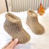 Girls' Lambswool Soft Sole Cotton Snow Boots - Warm, Thick, Versatile Winter Footwear for Toddlers