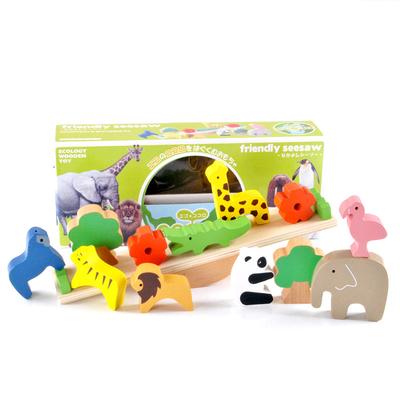 Baby Educational Animal Seesaw Wooden Balcance Building Blocks Toys For Children