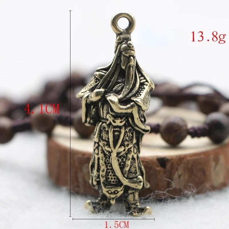 Retro Chinese Copper God of Wealth Guan Gong Figure Statue Ornament Desk Decor Handmade Retro Creative Pure Copper Guan Gong