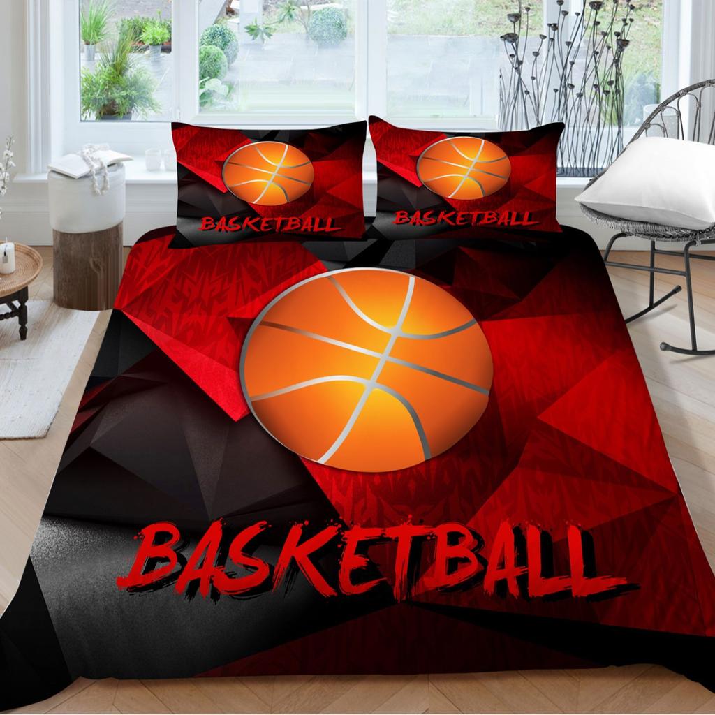 Quilt Cover Pillowcase Two Or Three Piece Basketball Series 3D Digital Printing Polyester