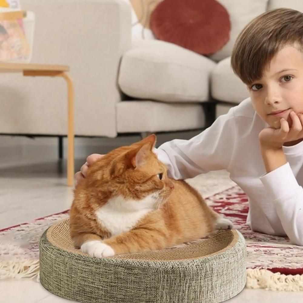 S/L Cat Scratcher Oval Sisal Cat Scratch Board Nest For Indoor Cats Grinding Claw Round Cat Scratching Board Pet Supplies