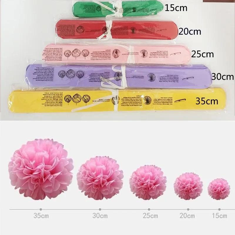 6-14inch(15-35cm) Handmade Tissue Party Flower Ball Decoration Paper Pompoms Wedding Decorative Baby Shower Birthday Favor Decor