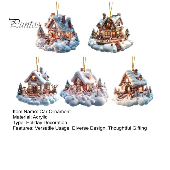 5 ks Ozdoba do auta Akrylová ozdoba na vánoční stromeček 2024 Dekorace na zavěšení na okno Tašky s plochým potiskem Přívěsek na dveře na stromeček Tématické večírky na statku