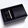 Men's Formal Tie Gift Box: Five-Piece Set with Logo, 8cm Striped Black for Weddings and Business 