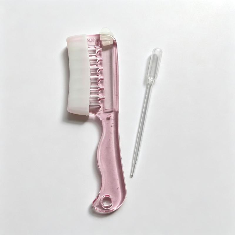 1Pcs Transparent Essential Oil Applicator Massage Comb With Built-In Liquid Reservoir Rolling Metal Teeth For Women