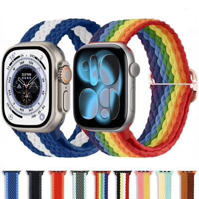 Nylon Loop-rem for Apple Watch-bånd 49mm 46mm 42mm 45mm 44mm 40 41mm Sportsarmbånd iWatch Ultra 3 2 Serie 11 9 8 7 6 5 SE 3