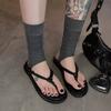Foot-Stepping Calf Socks, Women'S Breathable Thin Foot-Pinching Flip-Flop Leg Covers, Cold Summer Ballet Style Vertical Pattern Stacking Socks
