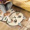 Cat Rug for Bedroom Bedside Washable Cute Funny Kids Pets Modern Printed White Irregular Shape Entryway Rug Home Decor
