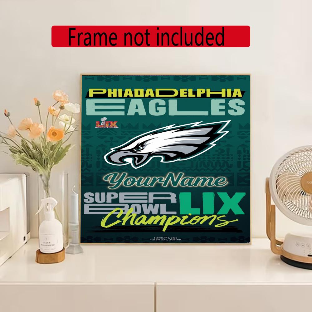 Philadelphia Eagles Personalized Name Diamond Paintings Mosaic Wall Round Diamond Art Painting Kits Embroidery Crystal Accessories Frameless
