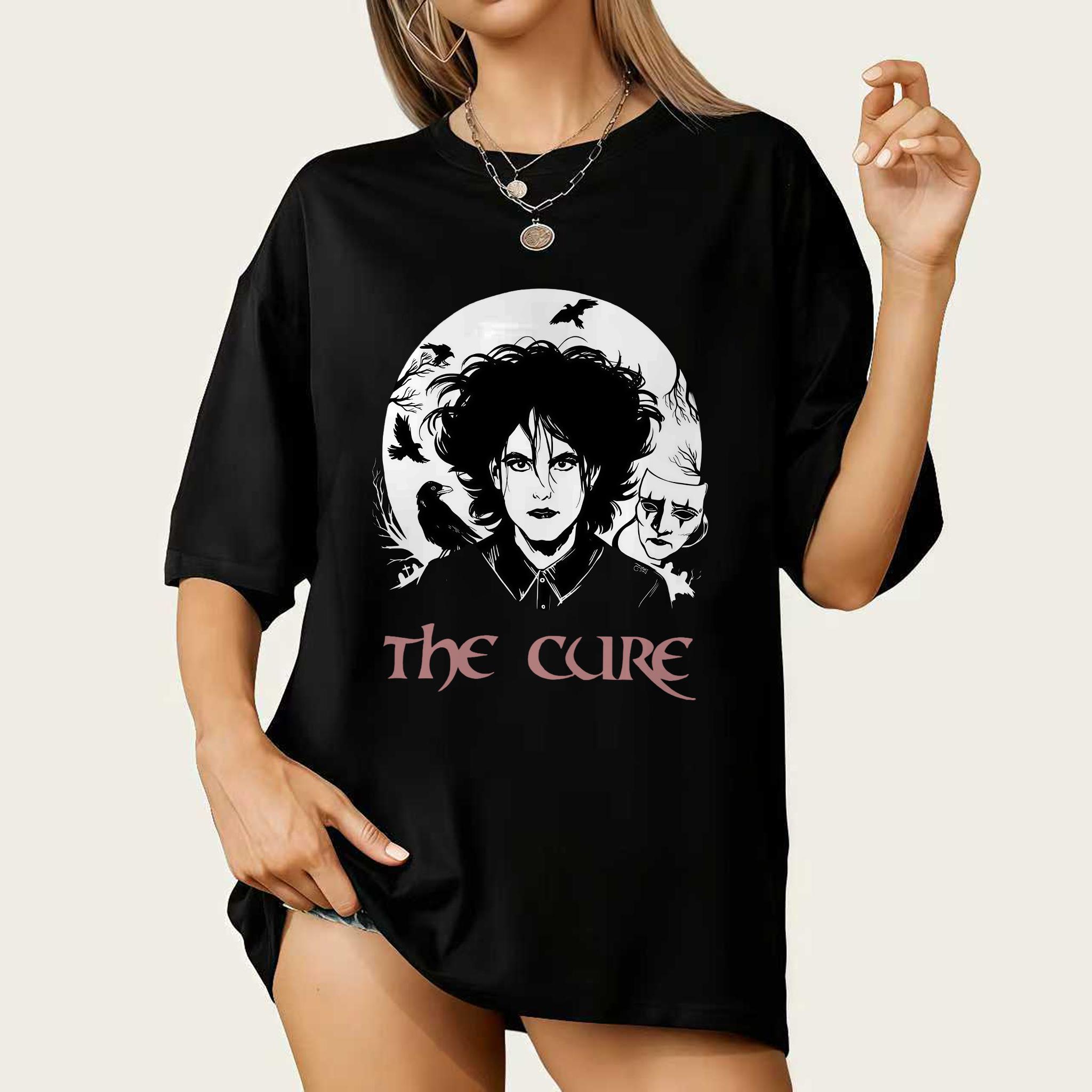 

Plus Size Summer Womens Vintage The Cure Cat TShirt Cotton Breathable Stylish Versatile Street Style Oversized XL