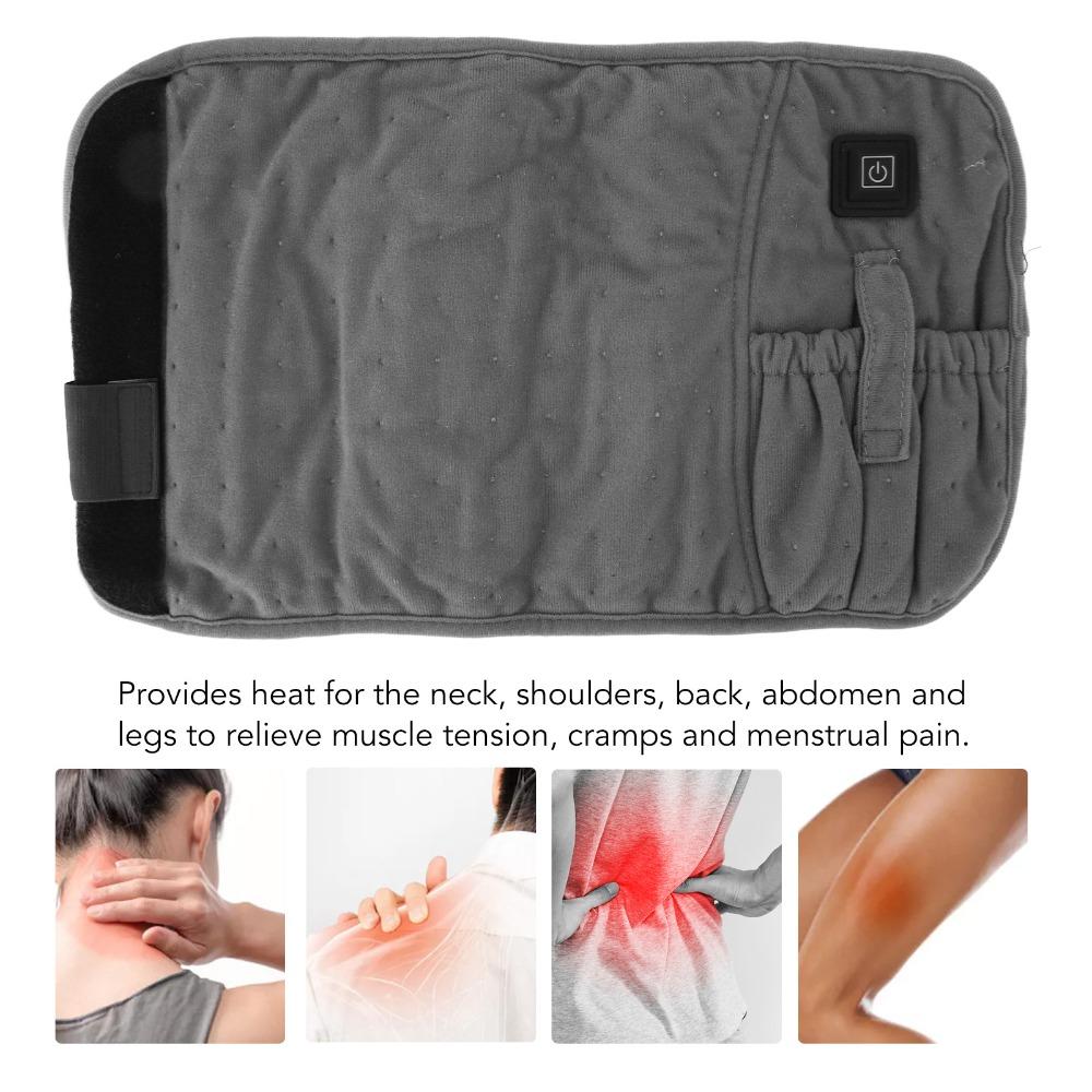 Gray Heated Back Wrap 3 Temperature Settings Waist Heating Pad  Menstrual Pain