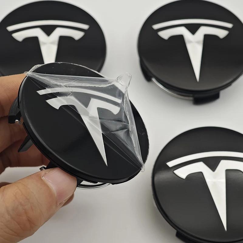 4 Stück/Set ABS 56mm Tesla Original Auto Radnabenkappen Logo Emblem Für Tesla Model 3 Y S X Felgen Radnabenabdeckungen Kappen Abzeichen Zubehör