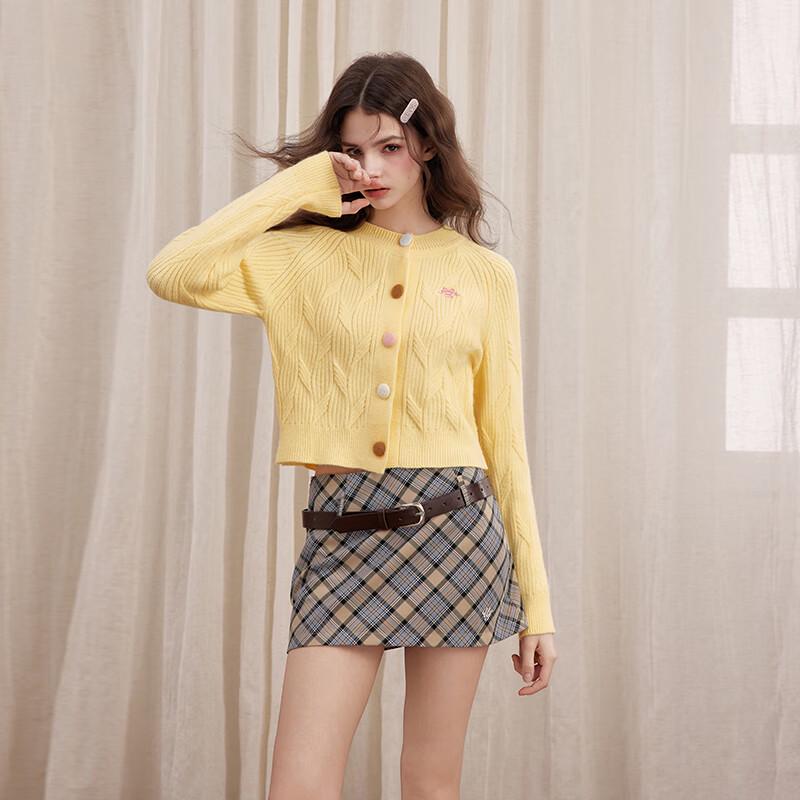 UNIFREE Sweet Bow Embroidered Short Knit Cardigan