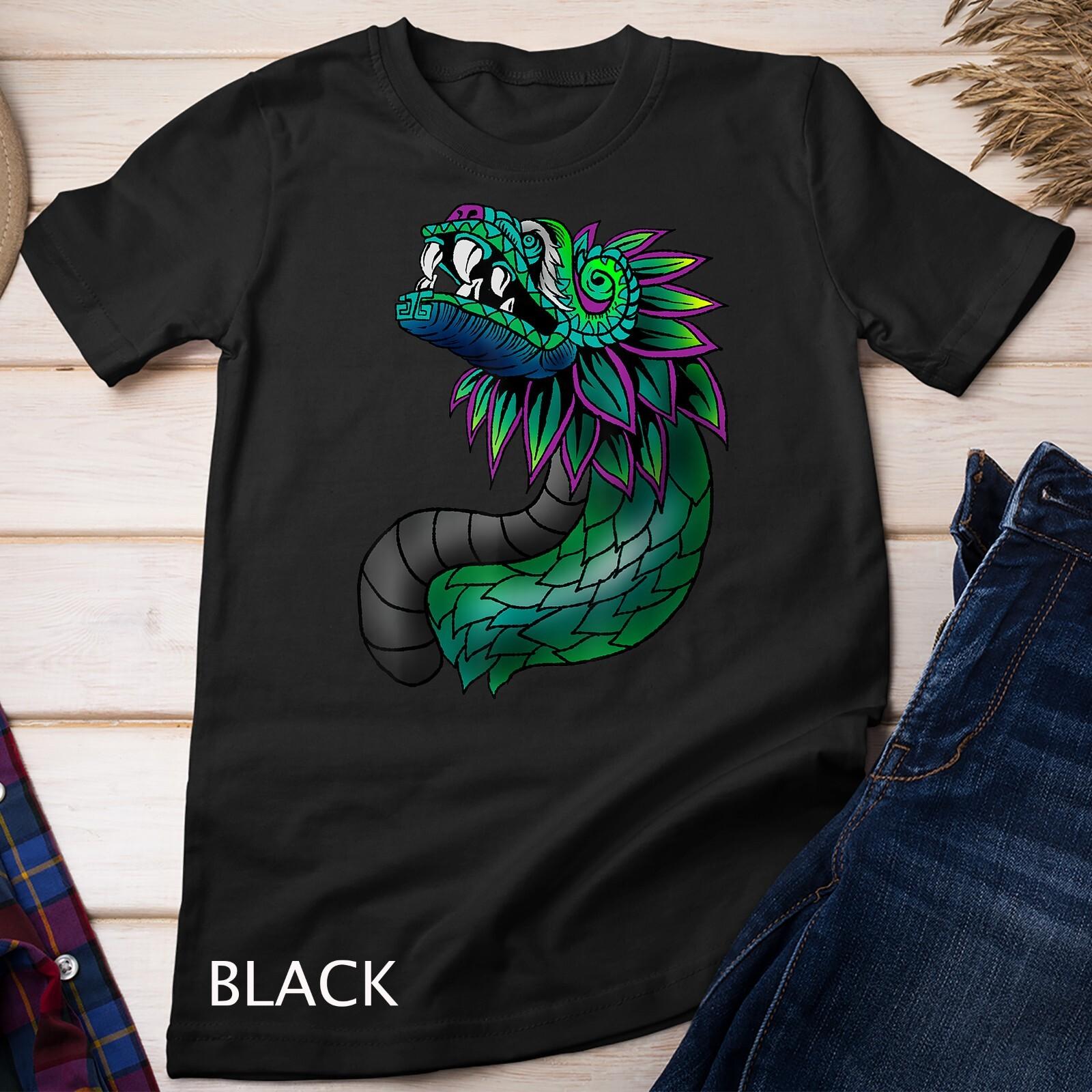 Aztec God Quetzalcoatl Cool Snake Dragon Inca Maya Gift Idea Unisex T-Shirt Mens Womens Tees Top S